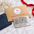 Custom map wallet insert personalised with location and date