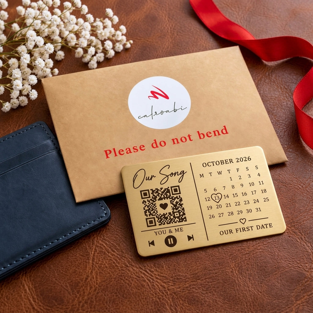 Personalised Our Song wallet insert gift scene with QR code and special date